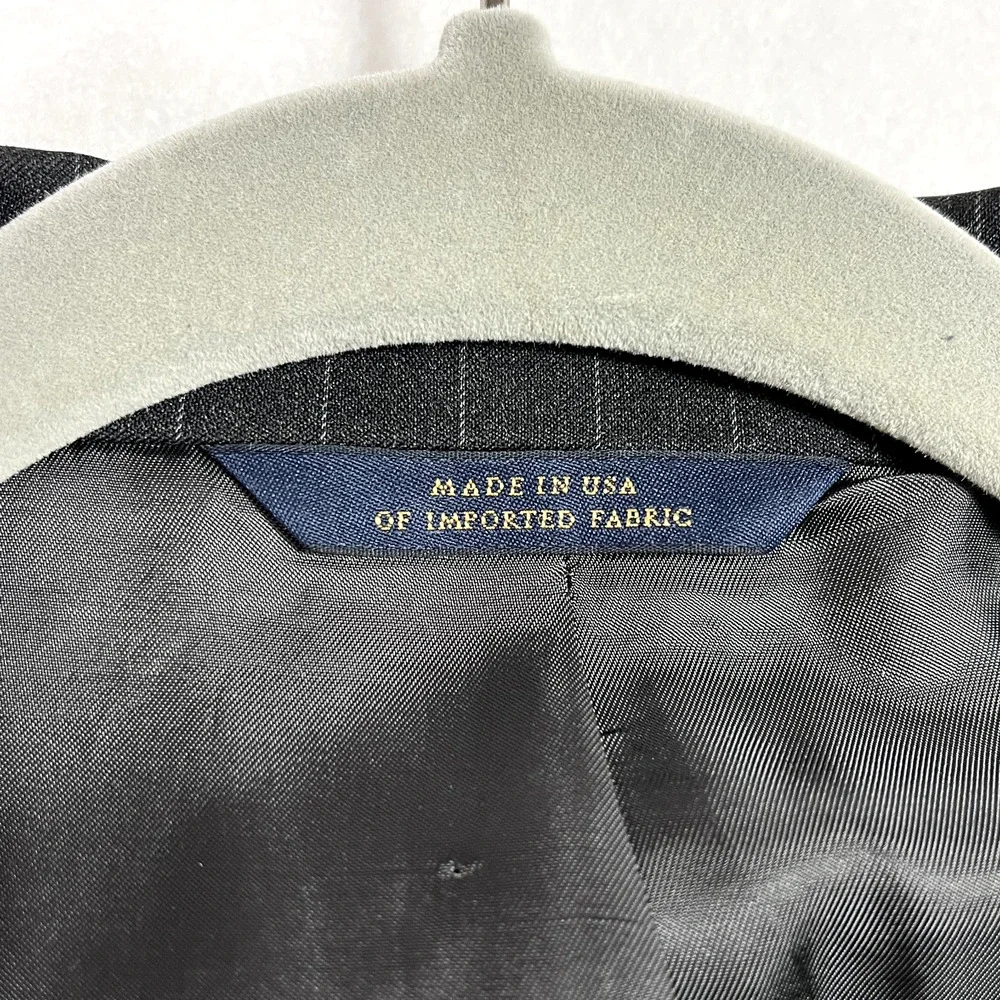 Brooks Brothers 1818 Madison Blazer Mens 44L/W39 Gray Striped Suit Jacket Wool